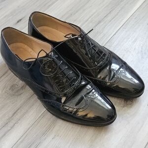 J.Crew Black Patent Leather Oxforda